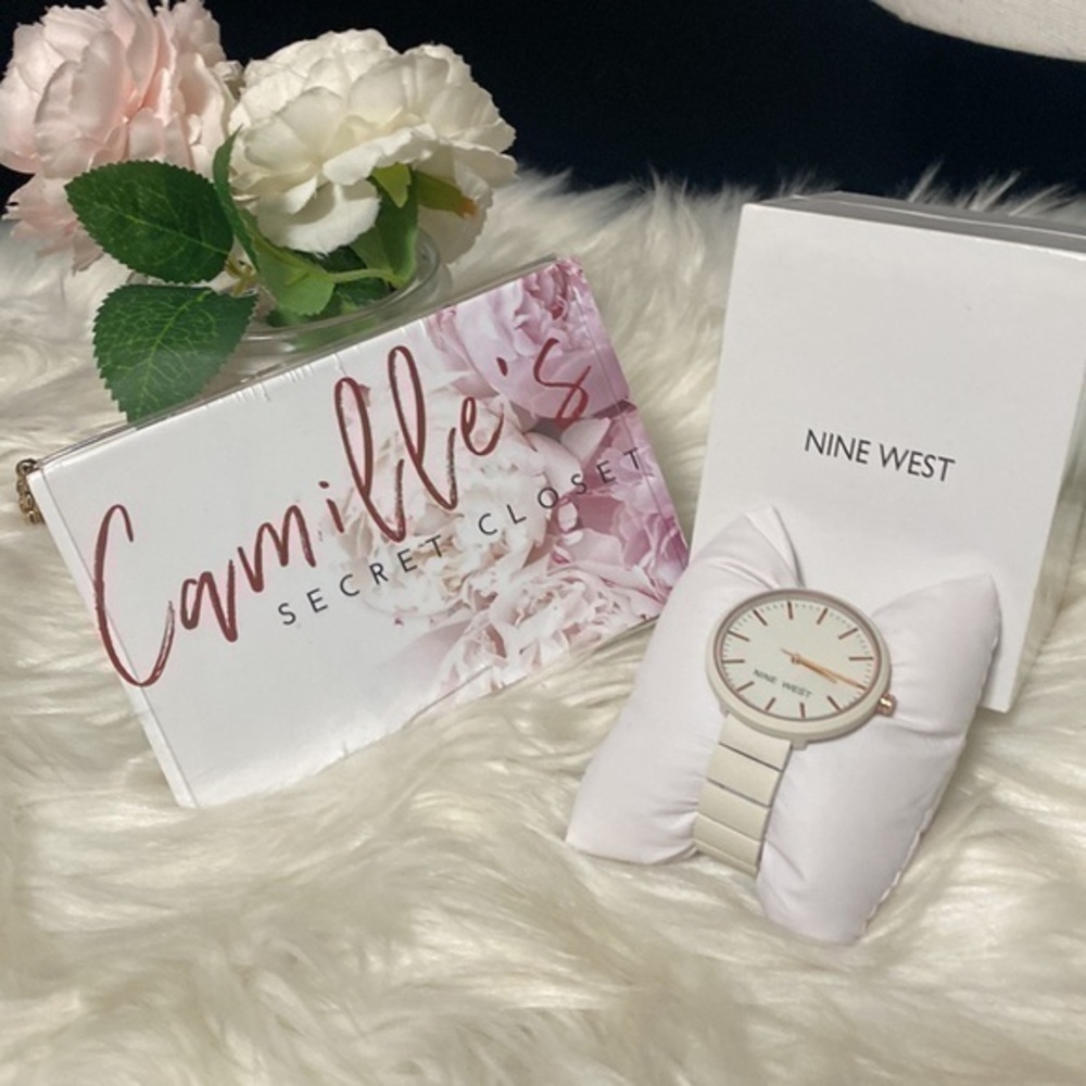 Nine West Women’s Matte Ivory Rubberized Watch.